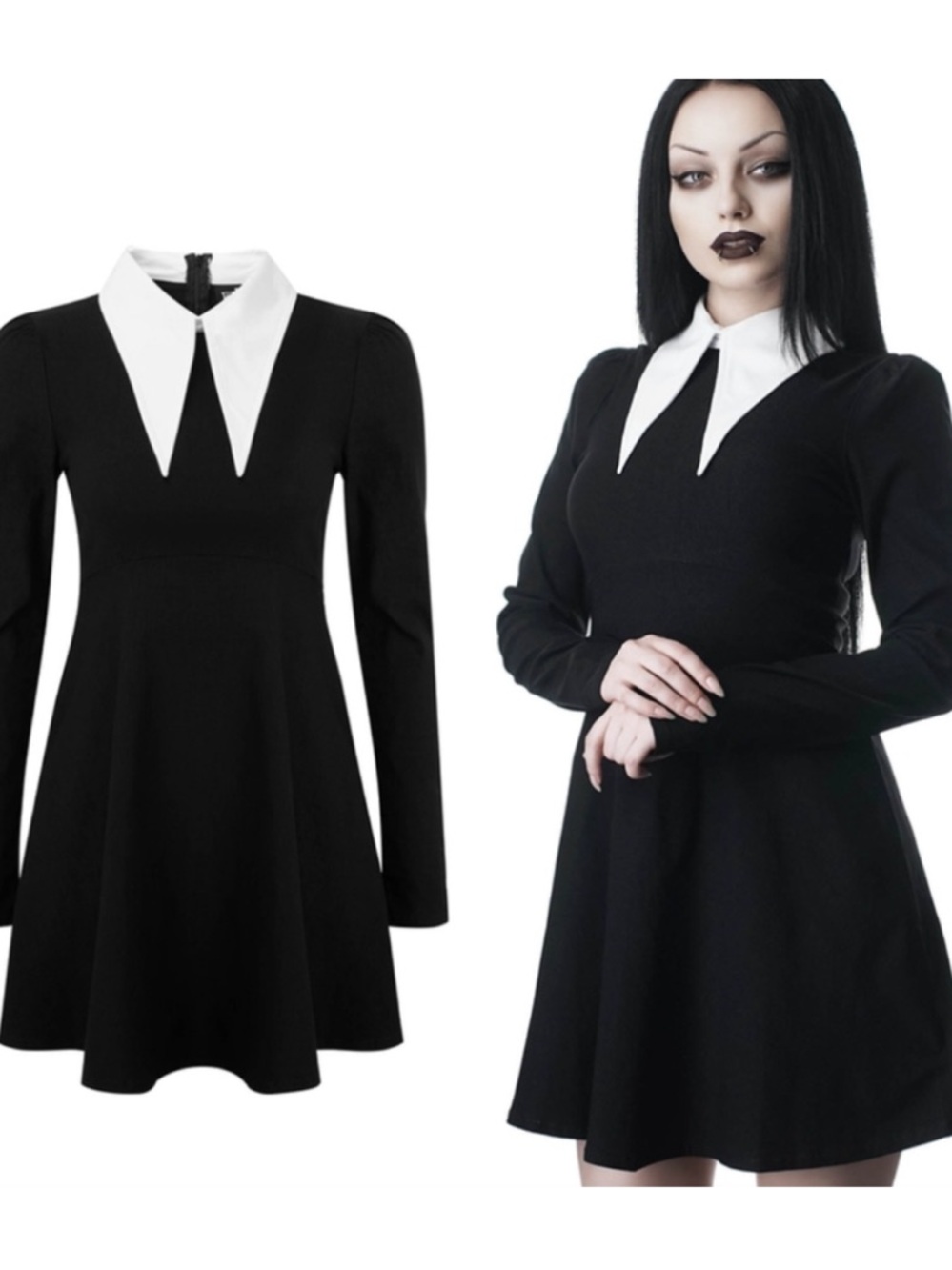 Killstar Cathedral Skater Dress With Exaggerated Collar LARGE (B5526)